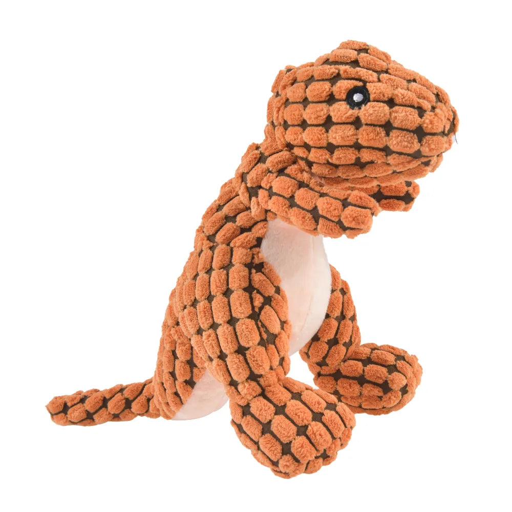 Peluche pour chien indestructible dinosaure orange