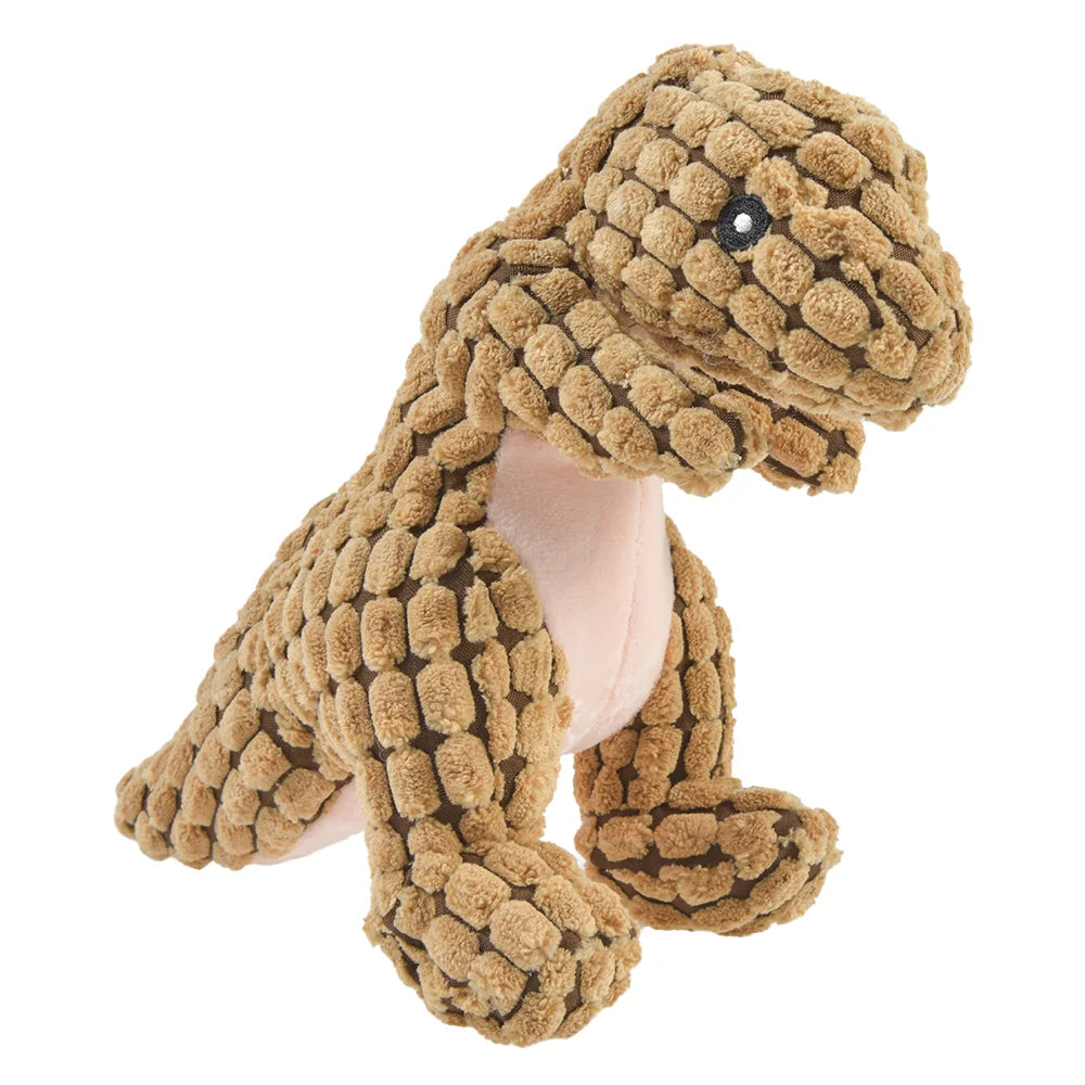 Peluche pour chien indestructible dinosaure marron velour