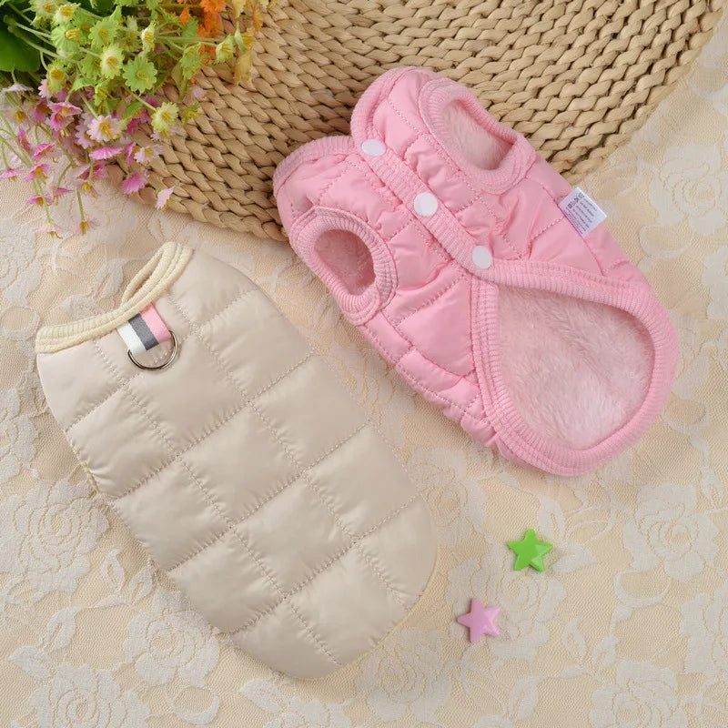 Manteau pour chien - rose et beige